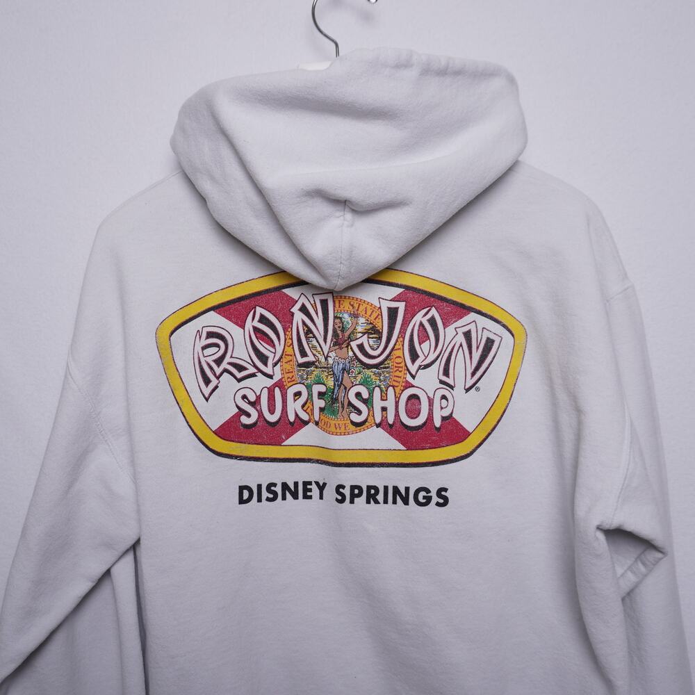 Ron Jon Surf Shop White Disney Springs Hoodie Size L‎